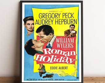 Roman Holiday Poster, Audrey Hepburn Wall Art, Wall Decor, Canvas Print