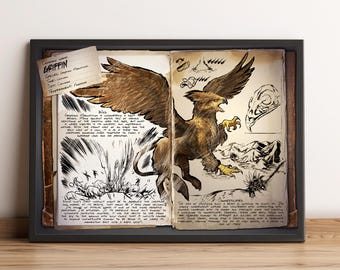 Ark Dossiers Poster, Dinosaur Wall Art, Wall Decor, Canvas Print
