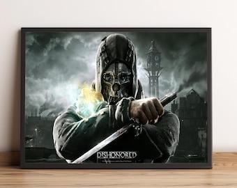 Dishonored poster, Corvo Attano-muurkunst, muurdecoratie, canvasafdruk