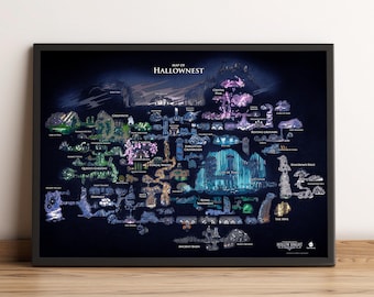 Hollow Knight Map Poster, Hollow Knight Map Wall Art, Wall Decor, Canvas Print