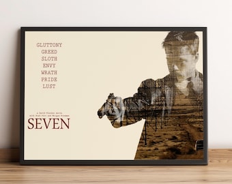 Seven 1995 Wall Art Print - Brad Pitt Morgan Freeman Film Poster
