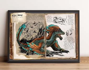 Ark Dossiers Poster, Dinosaur Wall Art, Wall Decor, Canvas Print #2
