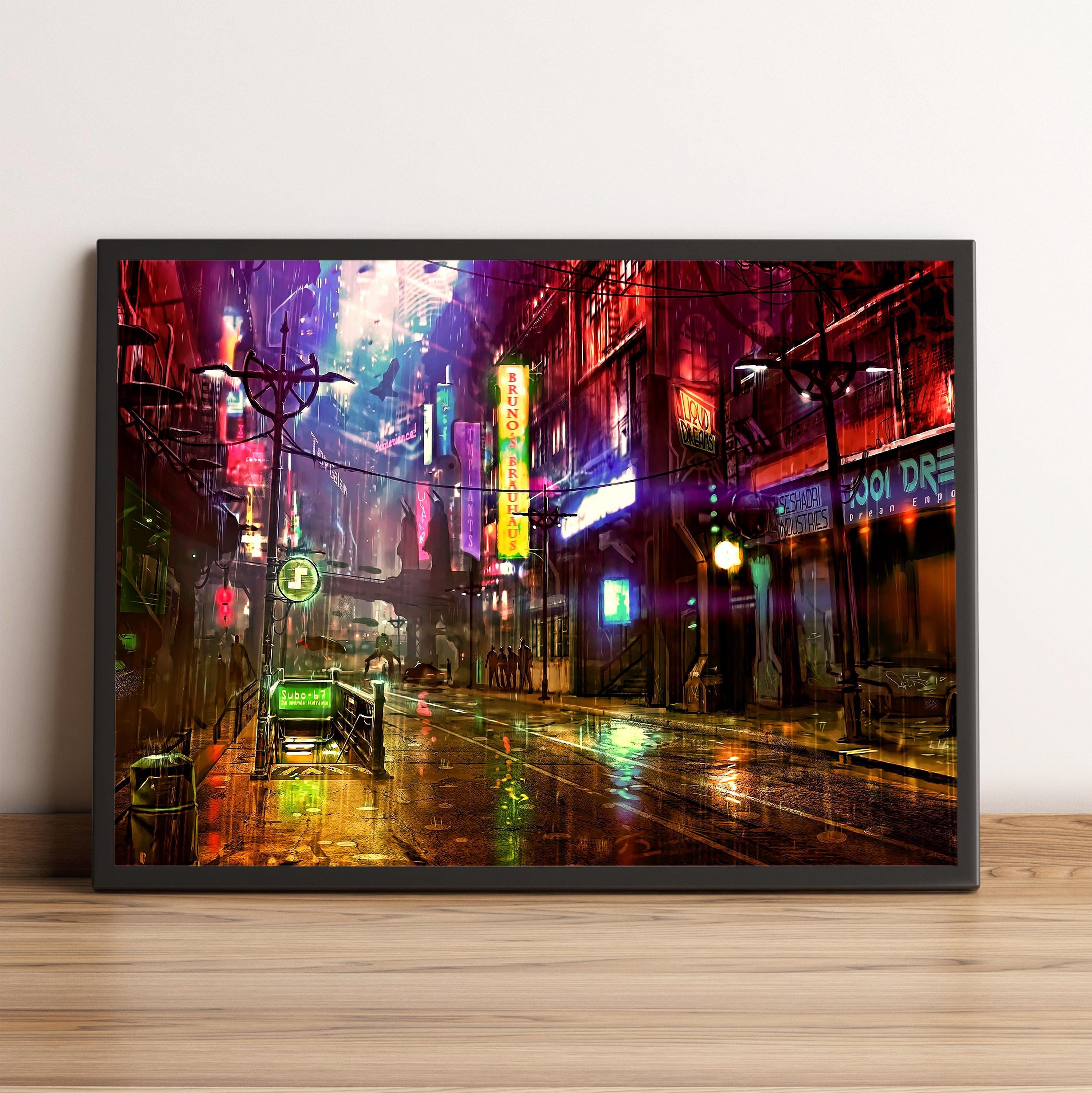 Cyberpunk Night City Poster, Cyberpunk Wall Art, Wall Decor, Canvas — free download