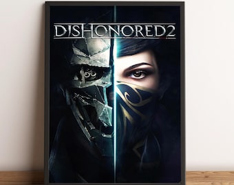 Poster Dishonored 2, Corvo Attano-muurkunst, muurdecoratie, canvasafdruk