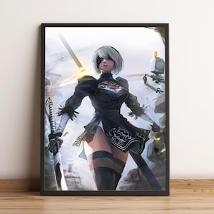 Nier Automata Poster, 2B Wall Art, Wall Decor, Canvas Print #2