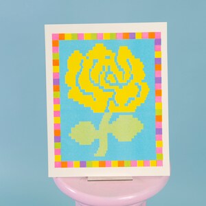 Risograph Yellow Rose Print * Colorful
