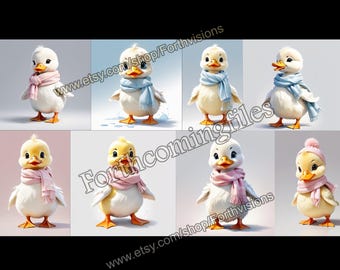 Watercolor Duckling Clipart Bundle – 20 Baby Duck PNGs