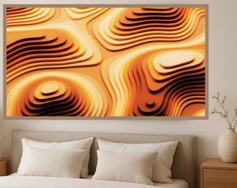 Abstracte topografische kunstafdruk | Warme aardetinten (digitale download)