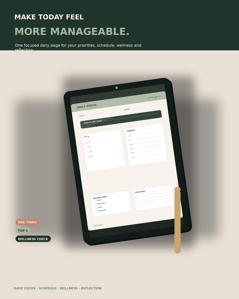 Undated Digital Planner | Vertical Goodnotes Planner | Daily Weekly ...