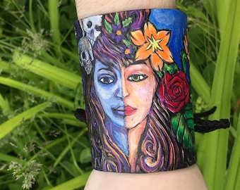 Persephone Leather Bracer Cuff