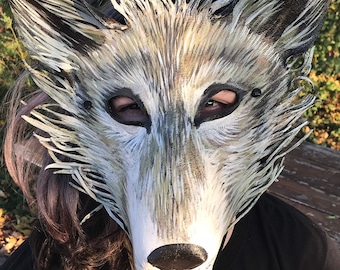 Leather Wolf Mask