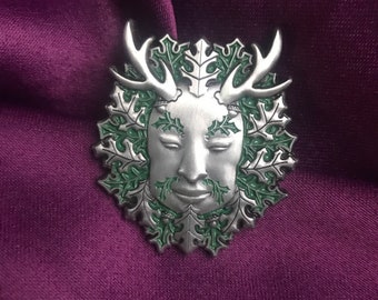Horned Green Man Enamel Pin