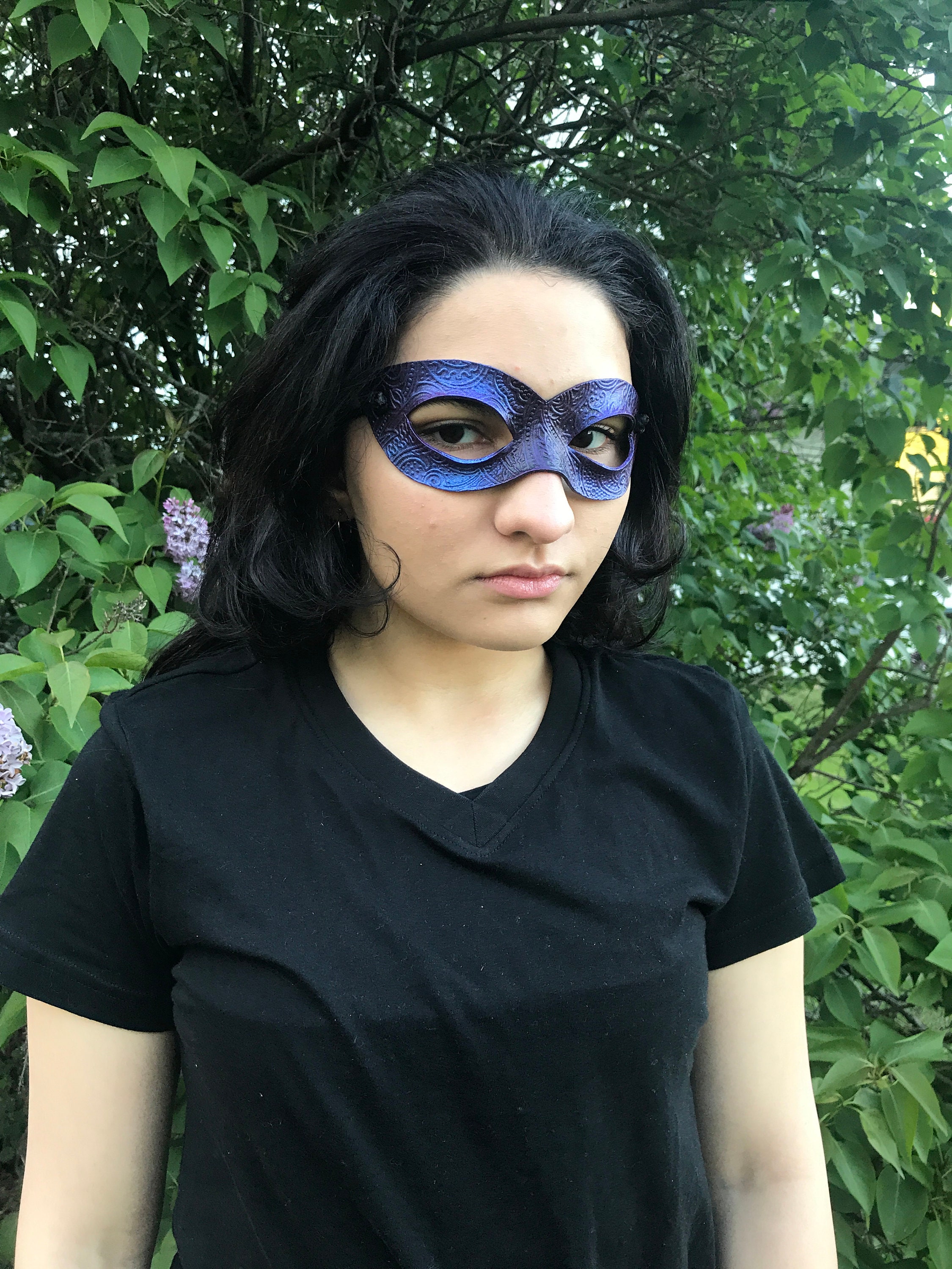 Embossed Leather Domino Mask Etsy