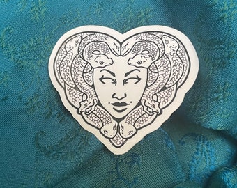 Medusa Heart Face Stickers (set of 4)