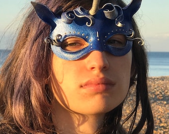 Leather Unicorn Mask