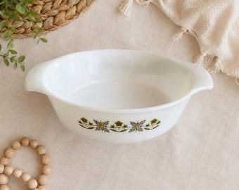 Vintage Fire-King Meadow Green Milk Glass Casserole Dish 1.5 Quart 432 Bowl