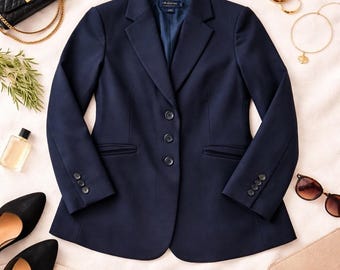 Pendleton zierliche 3-Knopf-Blazer-Jacke aus Schurwollgemisch in Schwarz