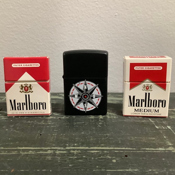 Marlboro Compass Vintage Lighter and Matchboxes (Red and Medium)