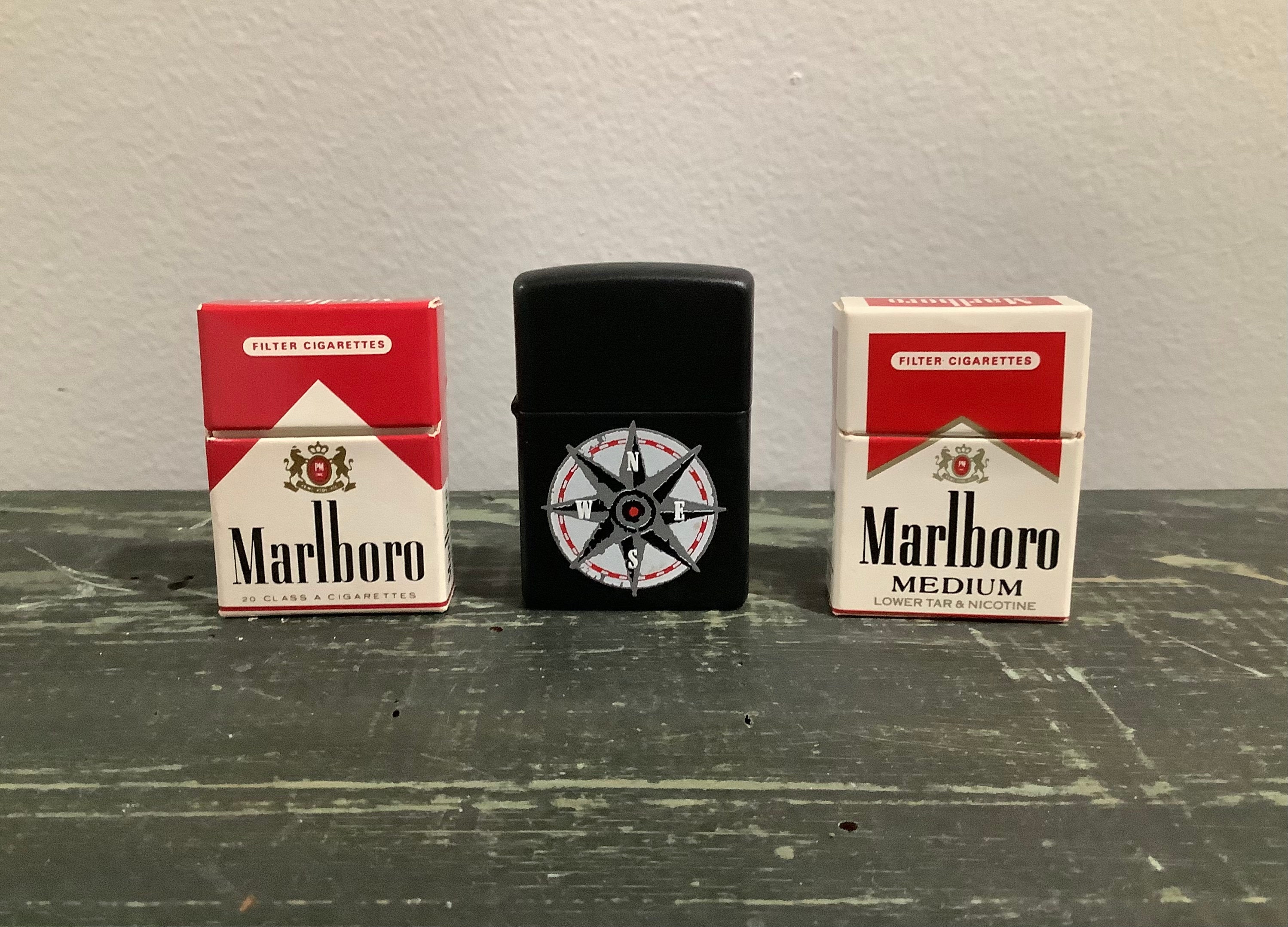 Marlboro Compass Vintage Lighter and Matchboxes (red and Medium 
