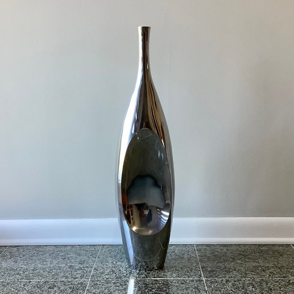 Tall Silver Floor Vases - Etsy