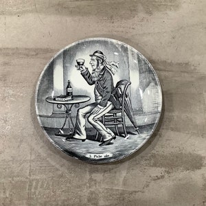 Vintage Boch Belgium Royal Sphinx Holland Pale Ale Coaster / Blue Delft Mini Plate