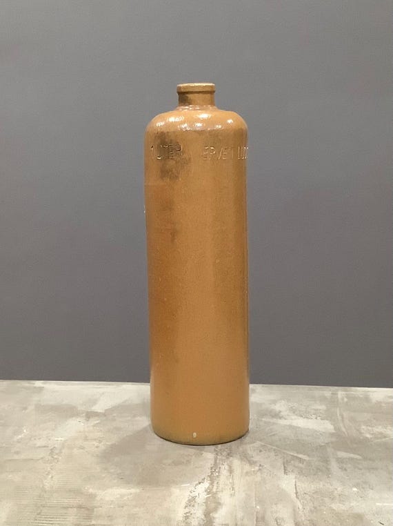 Antique Erven Lucas Bols Het Lootsje Amsterdam Stoneware Bottle