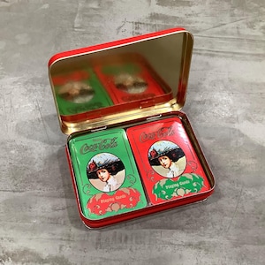 Vintage Coca-Cola dubbeldeks speelkaarten in blikken doos
