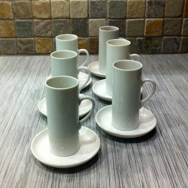 RESERVEDMid Century - Lagardo Tackett White Cups and Saucers (set of 6)