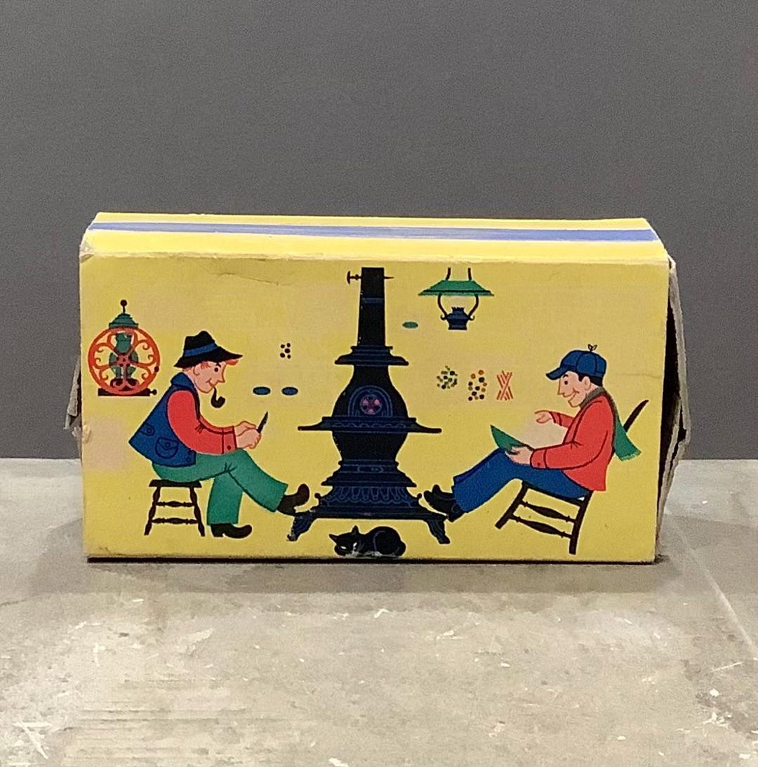 Vintage Ohio Blue Tip 1955 Match Box Holder / Country Store Theme