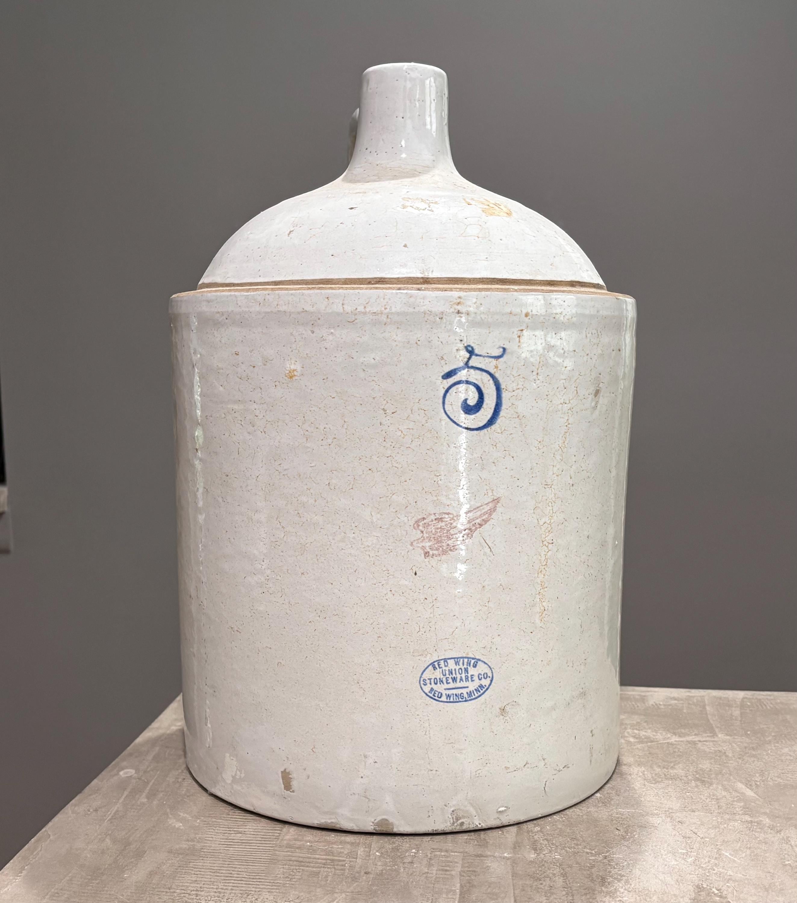 Antique 5-gallon Red Wing Union Stoneware Shoulder Jug - Etsy