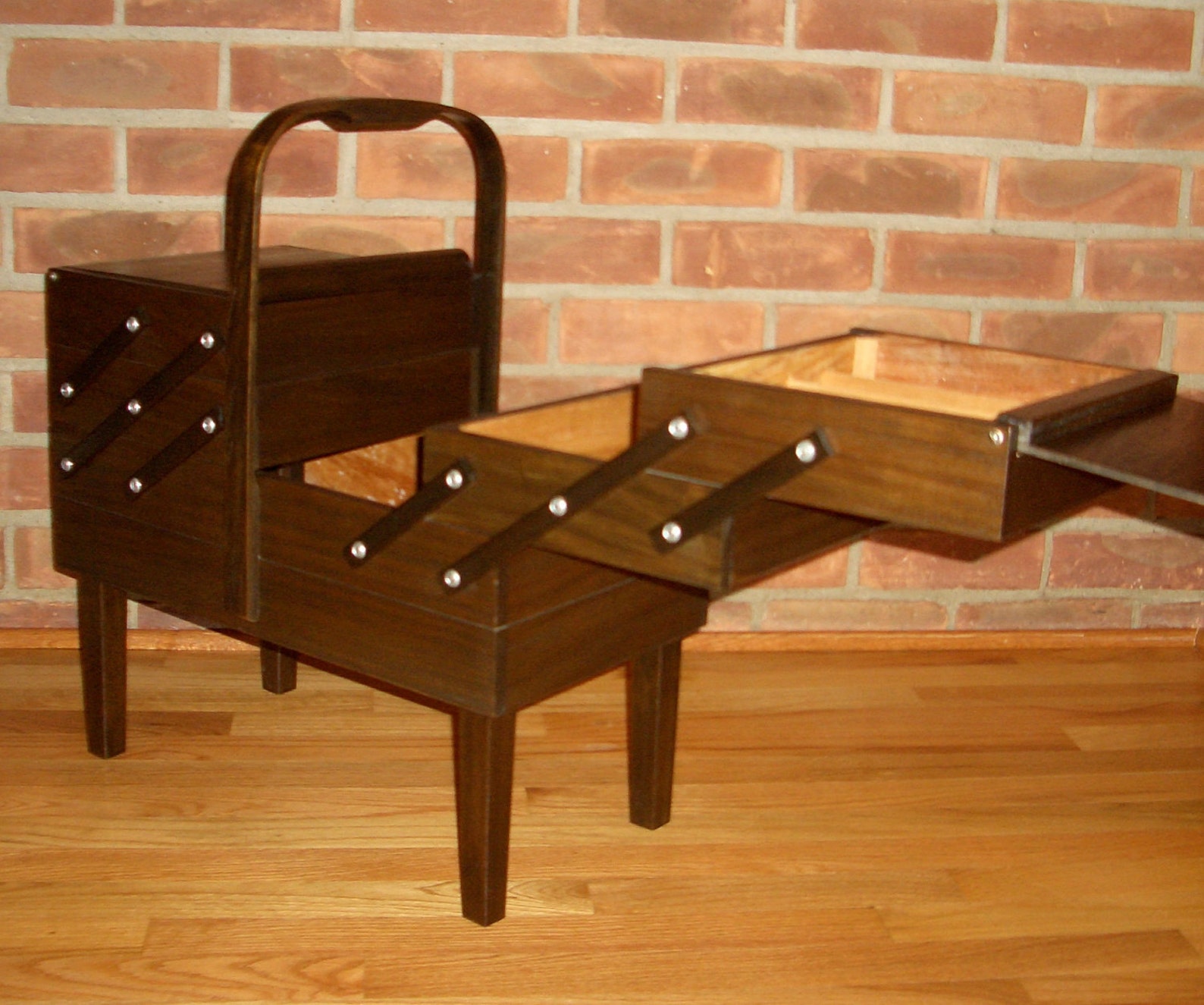 Mid Century Singer Large Wooden Sewing Box Etsy