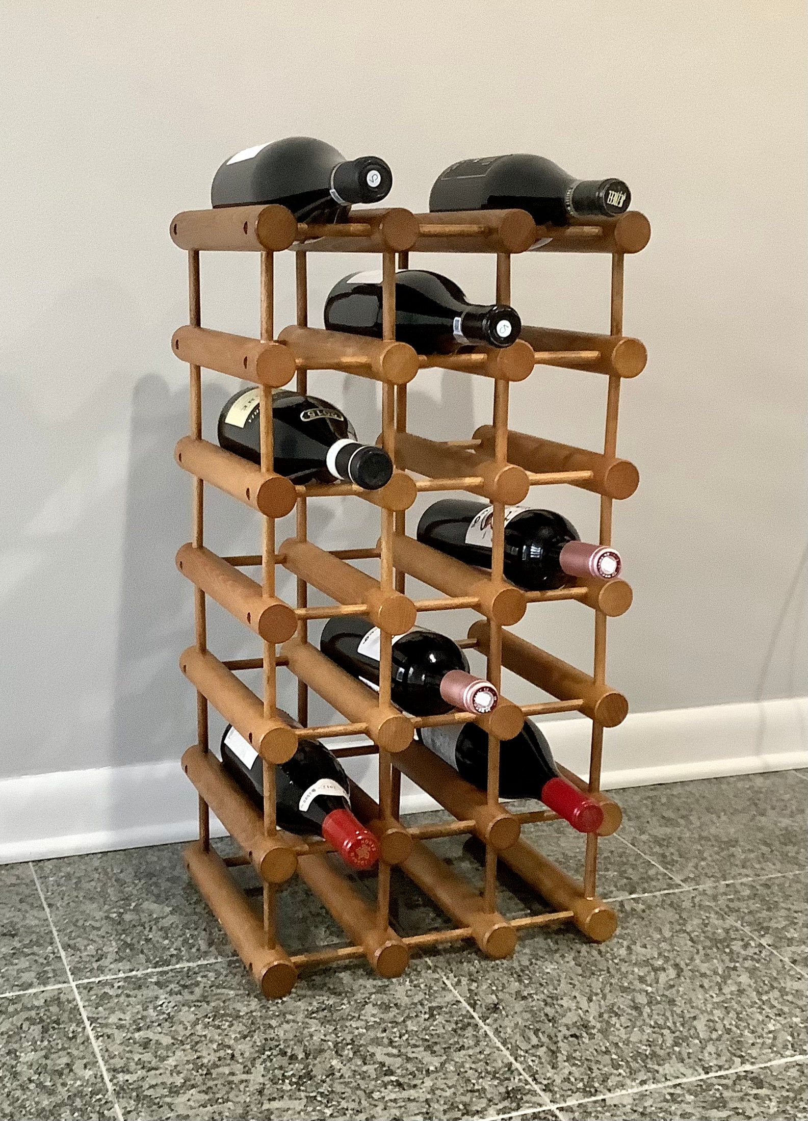 Vintage Nissen Danmark Langaa Vintage Teak Wine Rack / 18 -24