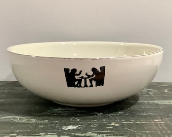 Vintage HALL Superior Quality Kitchenware Tavern Silhouette 9” Serving Bowl
