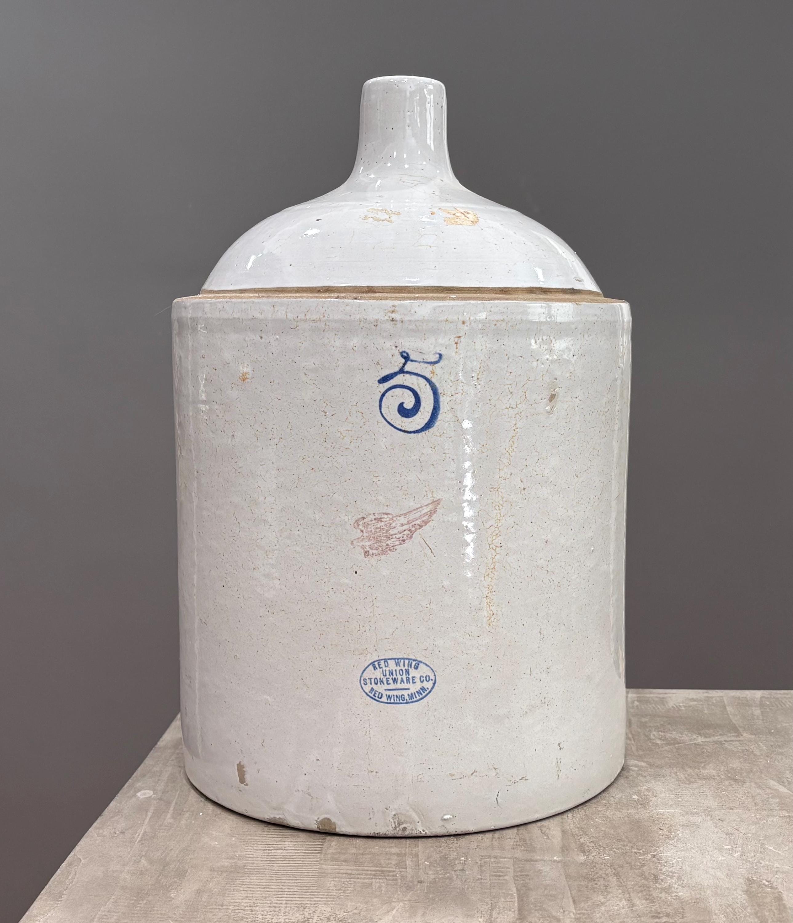 Antique 5-gallon Red Wing Union Stoneware Shoulder Jug - Etsy