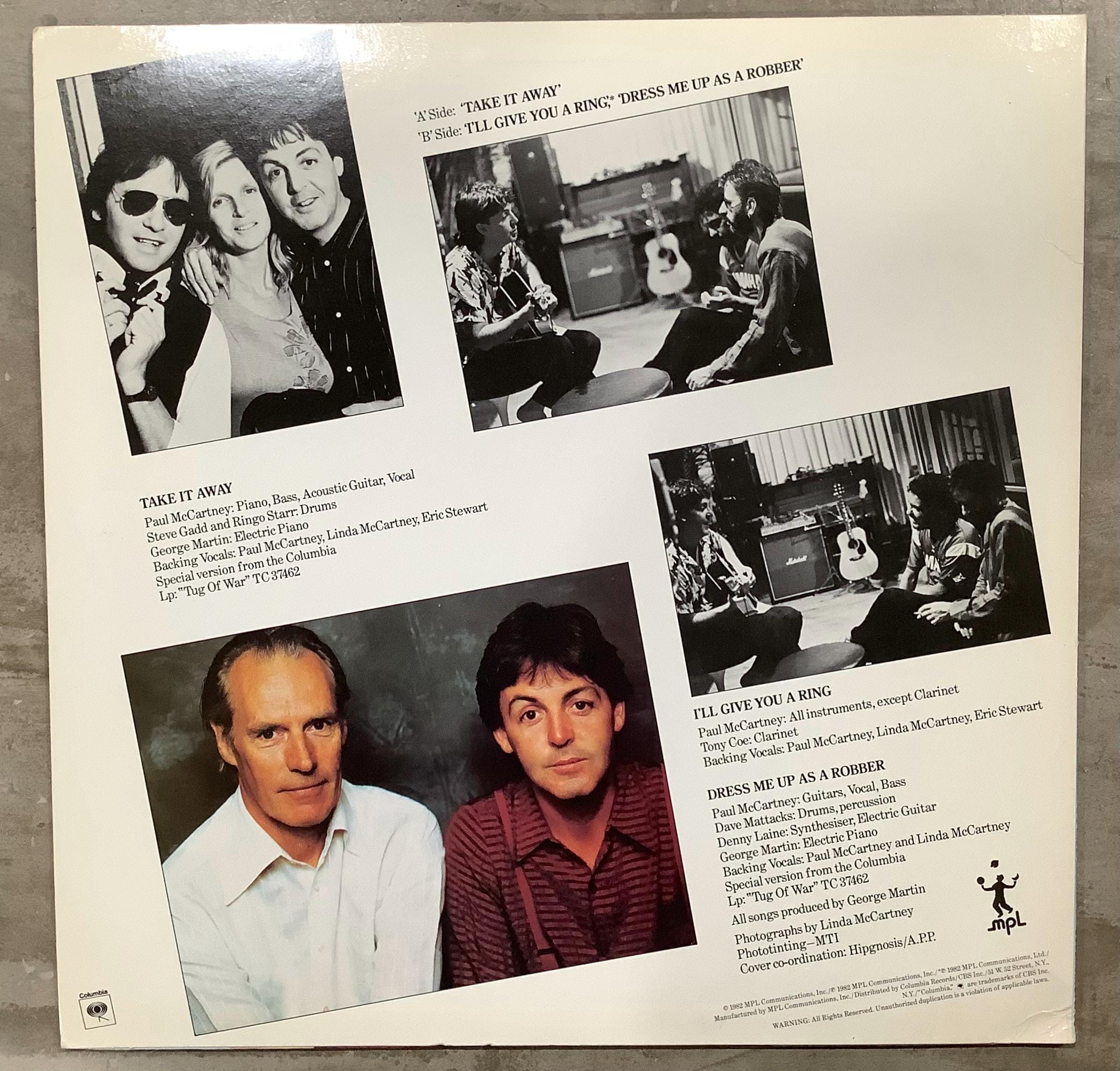 Paul Mccartney - Take It Away / 1982 Columbia 44-03019 / VG+