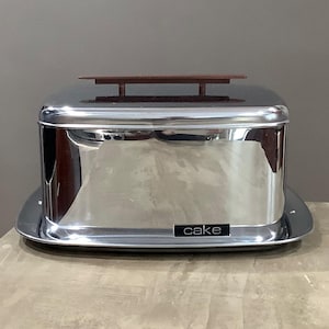 Vintage Lincoln Beautyware Aluminum Locking Cake Holder Carrier