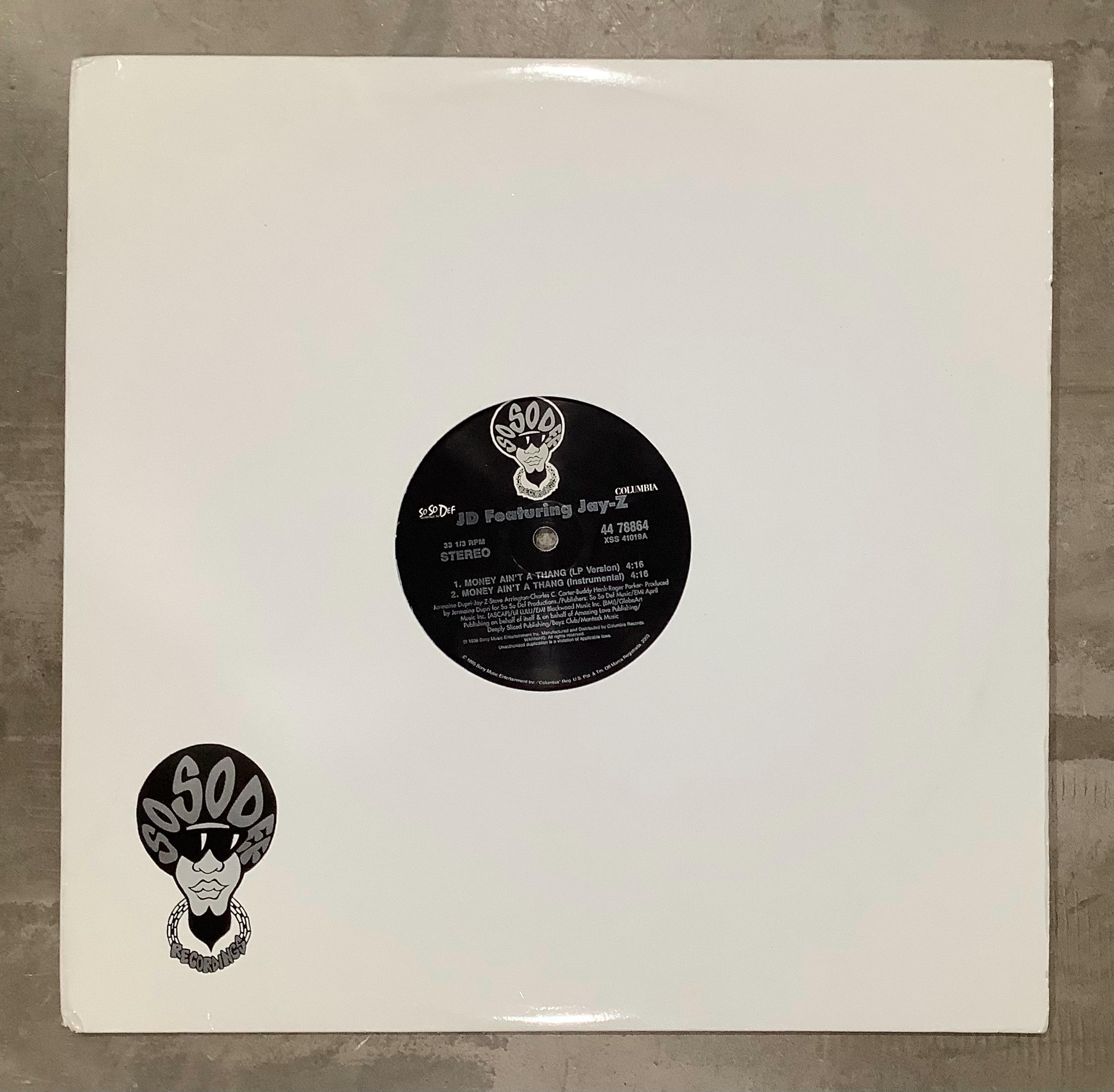 JD Featuring Jay-z Money Ain't A Thing Record Vinyl / VG Condition