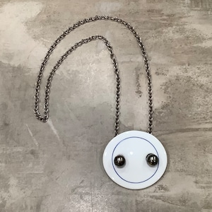 Vintage Anton Michelsen / Royal Copenhagen Royal Bini Porcelain and Sterling Silver Necklace