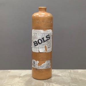 Antique Erven Lucas Bols Het Lootsje Amsterdam Stoneware Bottle / 1 Liter