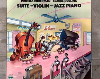Pinchas Zukerman and Claude Bolling Suite for Violin and Jazz Piano / 1978 Columbia Masterworks Vinyl Record / VG+ Condition