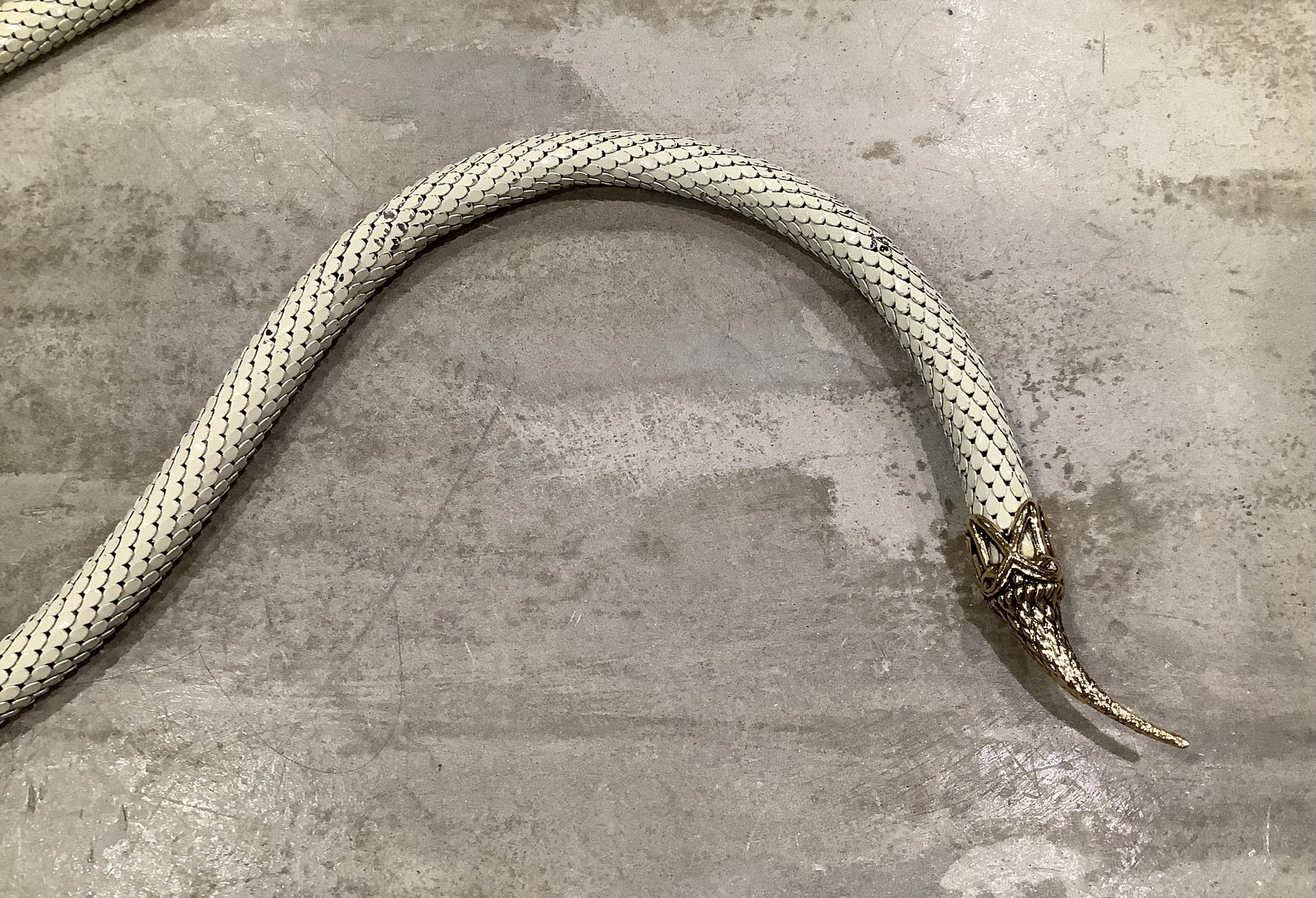 Vintage DL Auld Enamel Mesh Snake Belt or Necklace Red 