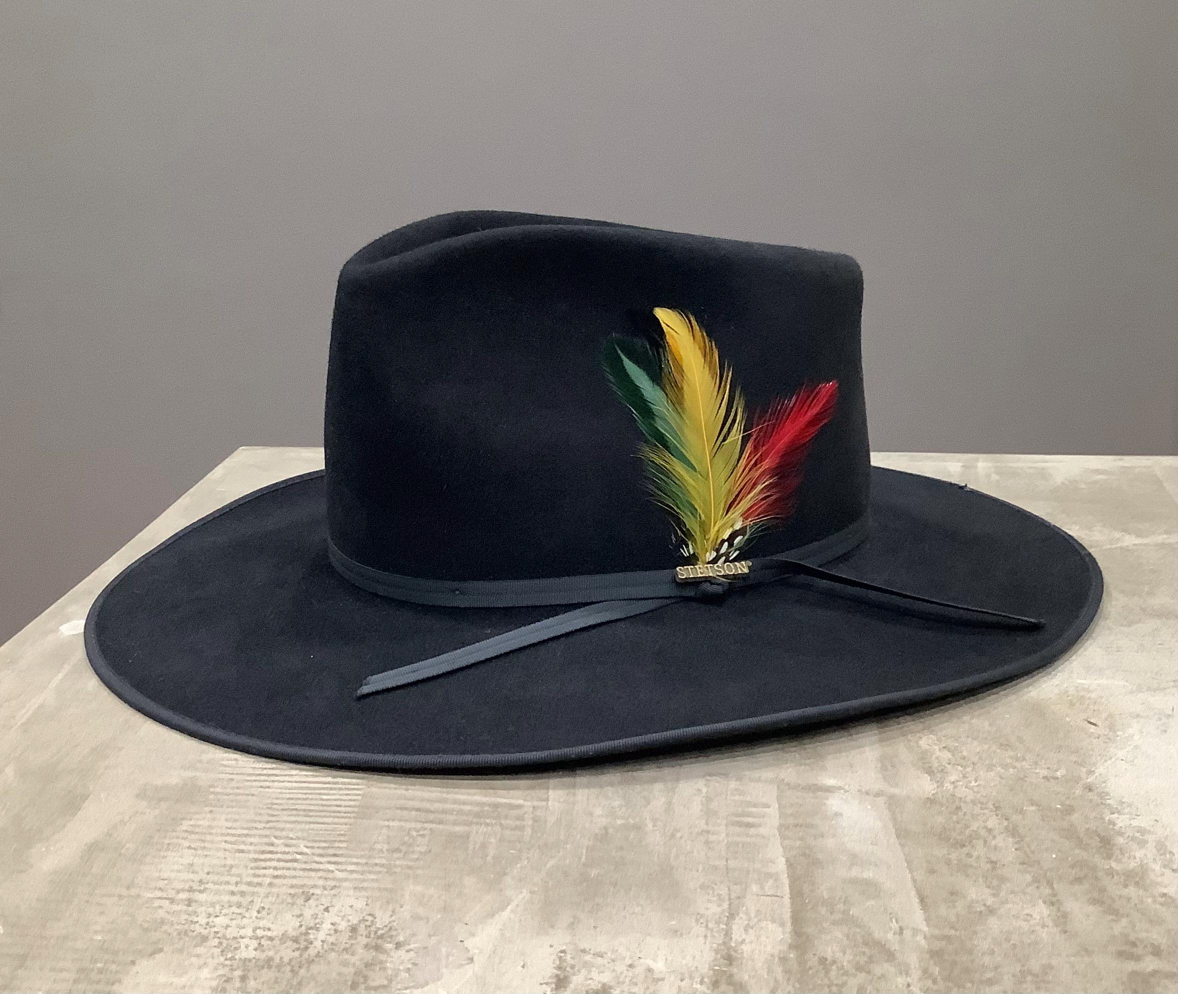 THE GUN CLUB by STETSON  5x Black Felt Cowboy Hat Cowgirl Hat 6 7/8 Western Dune Stetson Gun Club Dune 5X Felt Hat – McKinney Hat Company main image 2