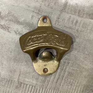 Vintage Drink Coca Cola Brass Wall Mount Bottle Opener