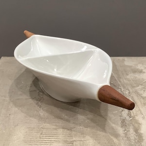 Vintage Hyalyn Raymor Capri Divided Bowl Dish - Michael Lax