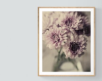 purple floral art, cottage chic decor, pastel purple decor, romantic art, floral nursery art, spring decor, purple nursery decor,