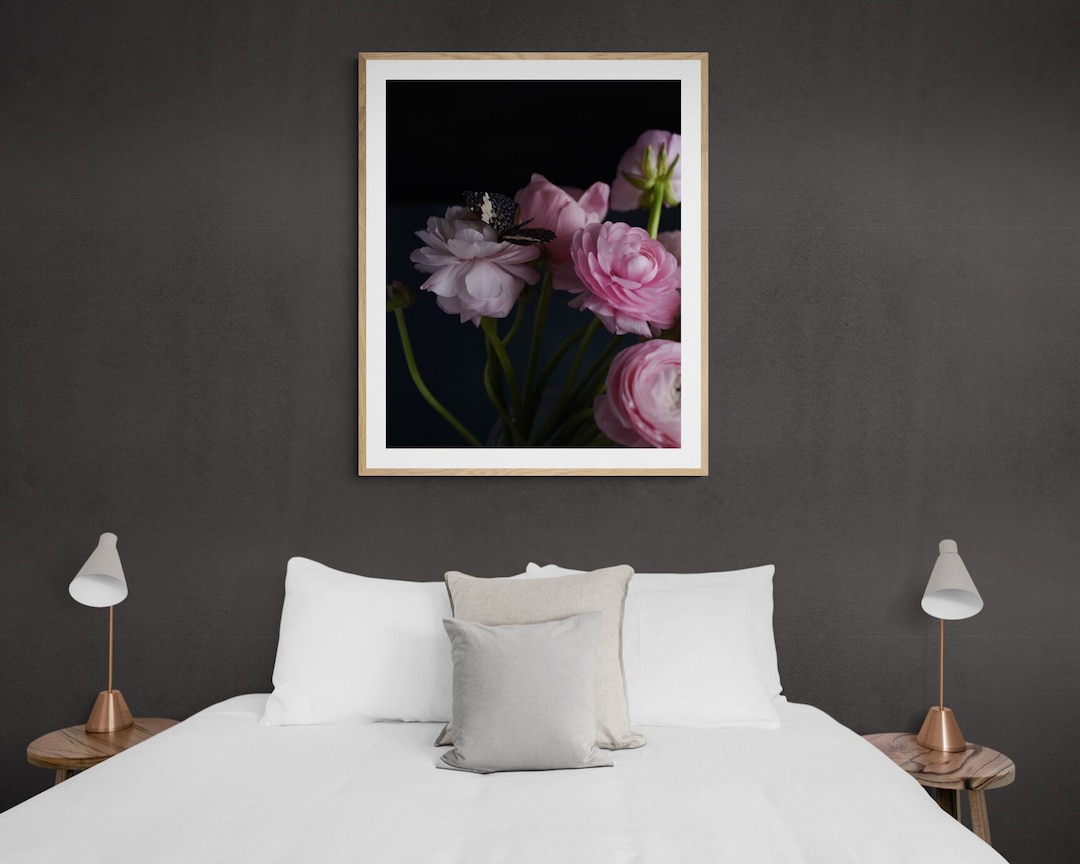 Dark Floral Art, Art Print Bedroom, Romantic Flower Print, Botanical Wall Art, Dark Home Decor ...