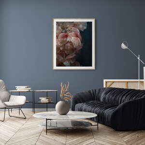abstract floral art, coral peony print, dreamy wall art, peony photograph, botanical art print, art for bedroom, romantic wall art, image 2