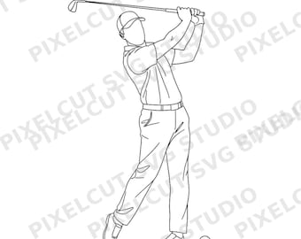 Golf Player Swing SVG PNG | Golf Silhouette for Laser Engraving
