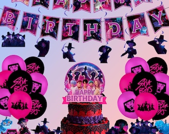 K*op D*Mon H*Nters Series H*Ntrix Girl/S*Ja Boy Themed Birthday Dark Fantasy Party Supplies, Cool Children's Party Supplies - K*op Fans