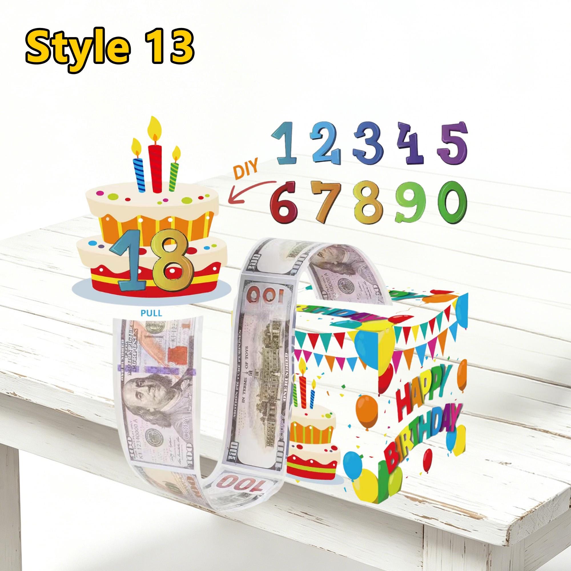 Birthday Money Box for Cash Gift Pull,diy Surprise Money Gift Box With ...